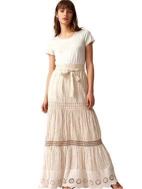 NATION AK OUTFITS NAOO 
lace design with short sleeves and a smocked waist